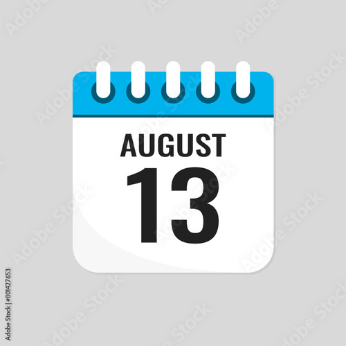 Icon page calendar day - 13 August