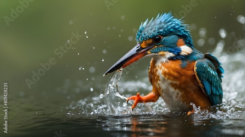 A female Kingfisher comes up out of the water after trying to dive for a fish but failing. I'm addicted to taking pictures of these gorgeous birds, so I must return soon. © Ali Khan