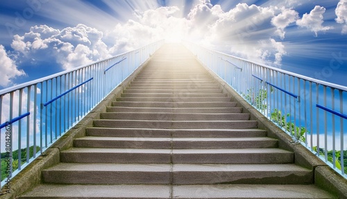 stairway leading to heaven with light rays