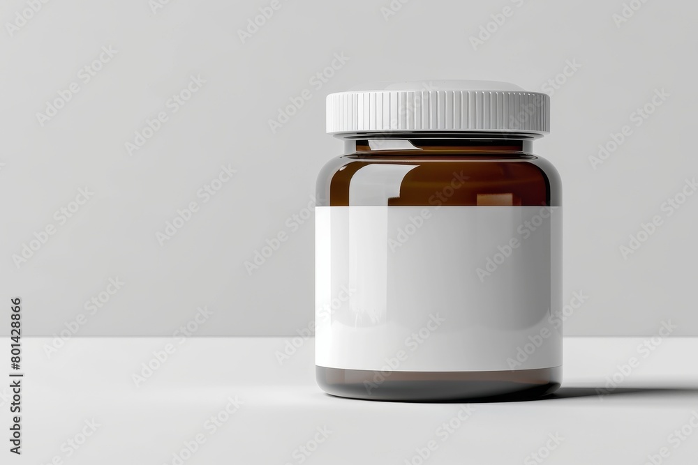 A jar of brown and white jelly beans sits on a table A jar of brown and white jelly beans sits on a table
