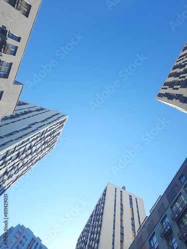 office buildings and blue sky