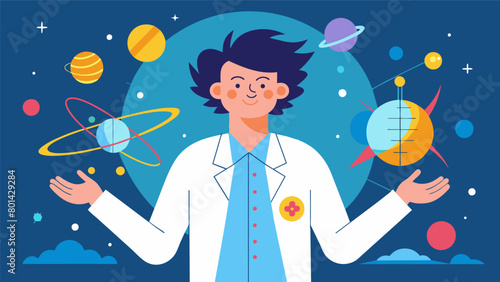An autistic physicist brings a unique perspective to the field revolutionizing theories on quantum mechanics.. Vector illustration