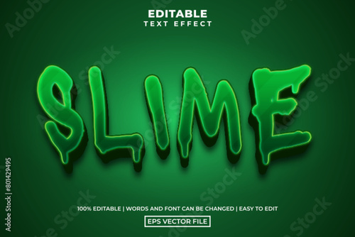 Green drip slime editable text effect, fluid text style