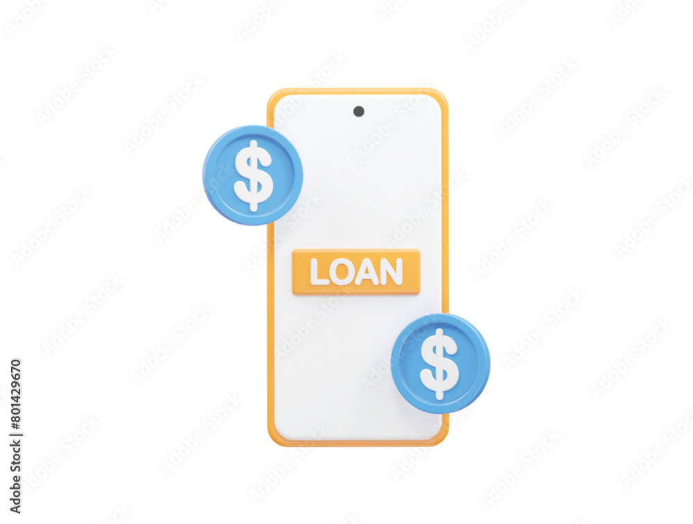 Loan icon 3d rendering bank loan illustration element Loan icon 3d rendering bank loan illustration element