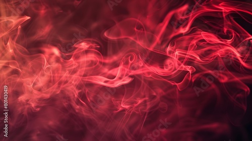 Red smoke on black background. Generative AI