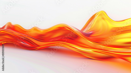 A neon orange wave, bold and dramatic, making a striking statement against a white background, rendered in an ultra high-definition image. © Rashid