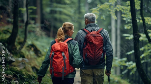 Wallpaper Mural A Couple Hiking in Forest Torontodigital.ca