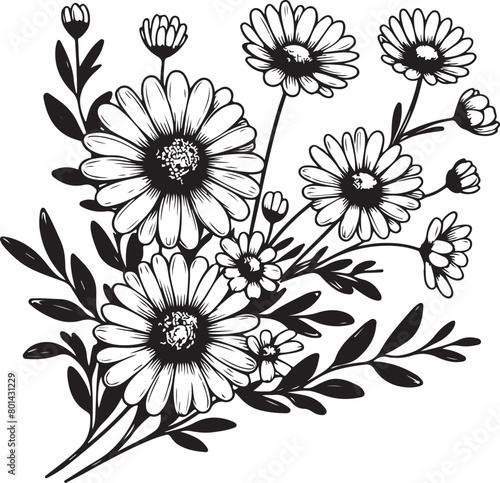 black and white daisy
