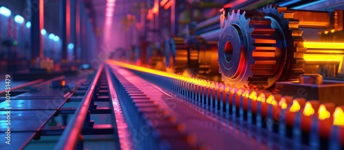 Vibrant D Rendering of a Gear Deburring Machine in a LightFilled Setting photo