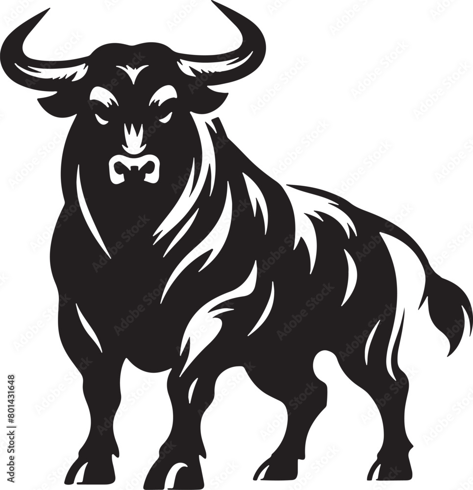 Angry Bull Silhouette Vector Illustration Design Angry Bull Silhouette Vector Illustration Design