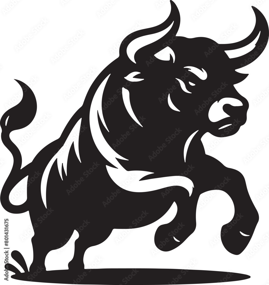 Angry Bull Silhouette Vector Illustration Design Angry Bull Silhouette Vector Illustration Design
