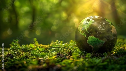Protecting the Environment: Green World Background with Copy Space for Web Banner. Concept Environmental Conservation, Sustainability, Green Initiatives, Eco-friendly Lifestyle, Planet Earth