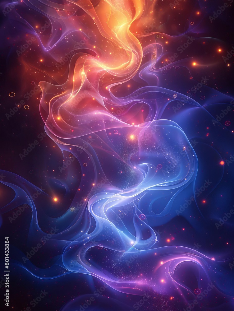 An ethereal painting of vibrant colors and flowing lines An ethereal painting of vibrant colors and flowing lines