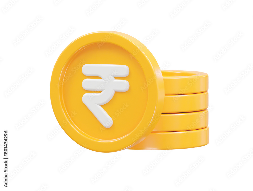 Fototapeta premium Rupee currency icon 3d rendering rupee icon illustration