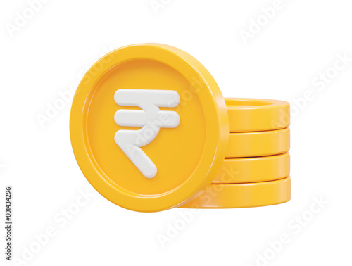 Rupee currency icon 3d rendering rupee icon illustration