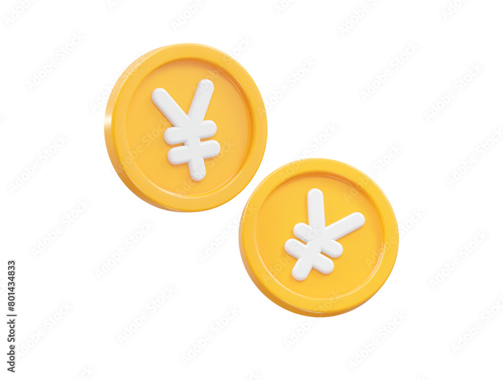 Yen currency icon 3d rendering illustration Yen currency icon 3d rendering illustration