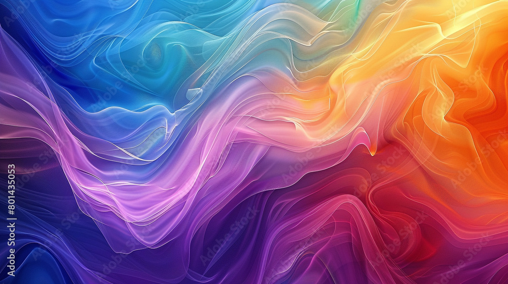 Envision the enchanting dance of colors, gracefully merging into a vibrant gradient wave.