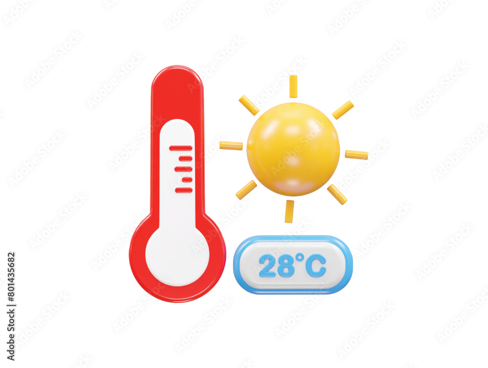 Temperature icon rendering 3d illustration element Temperature icon rendering 3d illustration element