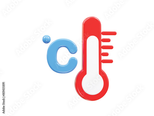 Temperature icon rendering 3d illustration element