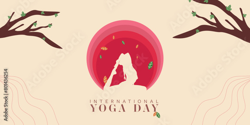 International yoga day, wishes greeting cards, social media post, banner, vector, illustration,