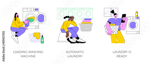 Household chores isolated cartoon vector illustrations.