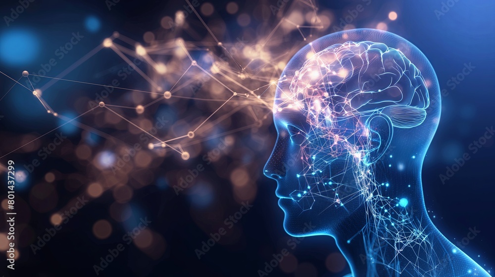 Fight anxiety with the vagus nerve. Futuristic Tech and AI Representation. Concept of Artificial Intelligence. Fight anxiety with the vagus nerve. Futuristic Tech and AI Representation. Concept of Artificial Intelligence.