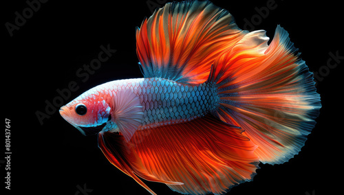 Beautiful colorful male betta fish. Created with Ai