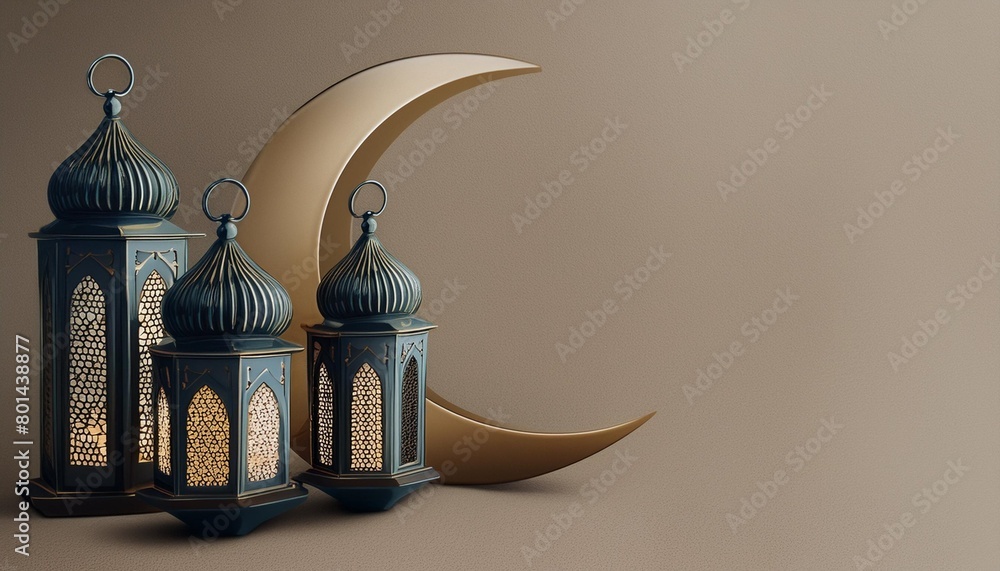 modern 3d greeting card islamic holiday banner suitable for ramadan ...