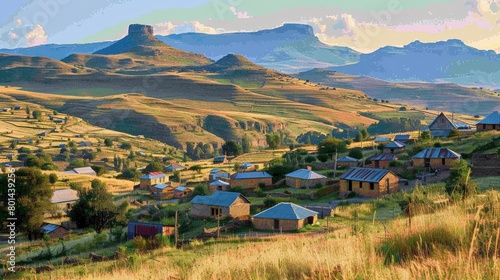 Maseru Mountainous Terrain Skyline photo