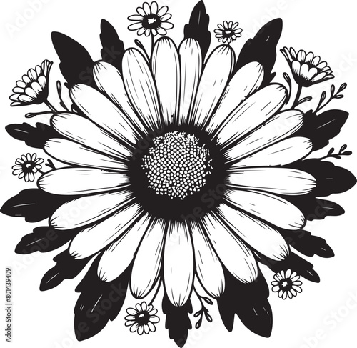 black and white daisy