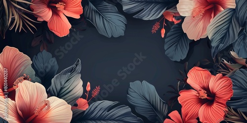 banner with copy space and flowers photo