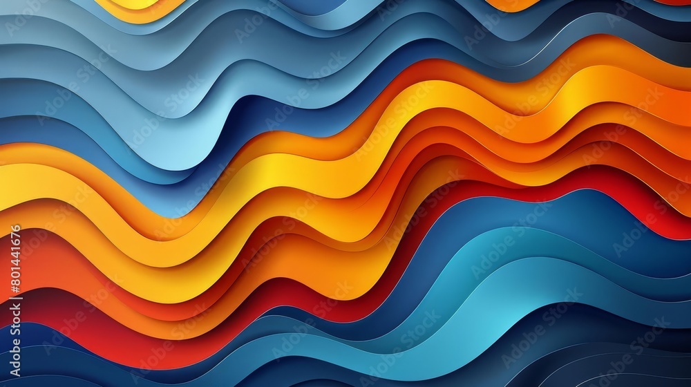 Create a seamless, looping, 2D animation of a colorful, abstract wave pattern Create a seamless, looping, 2D animation of a colorful, abstract wave pattern