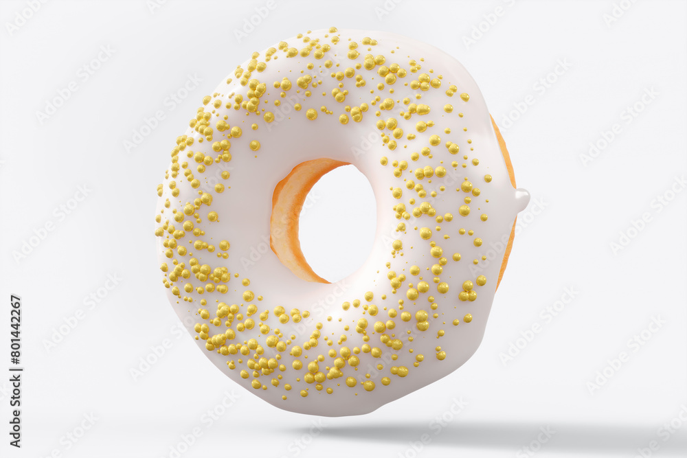 Chocolate glazed donut with sprinkles on a white background Chocolate glazed donut with sprinkles on a white background