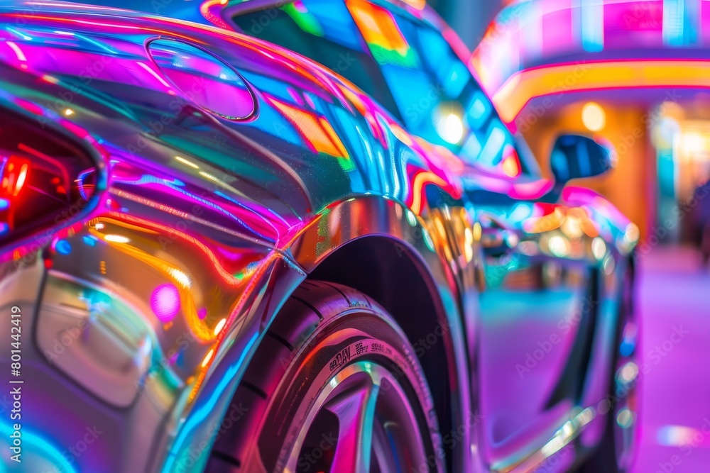 Vibrant Neon Car Reflections Vibrant Neon Car Reflections