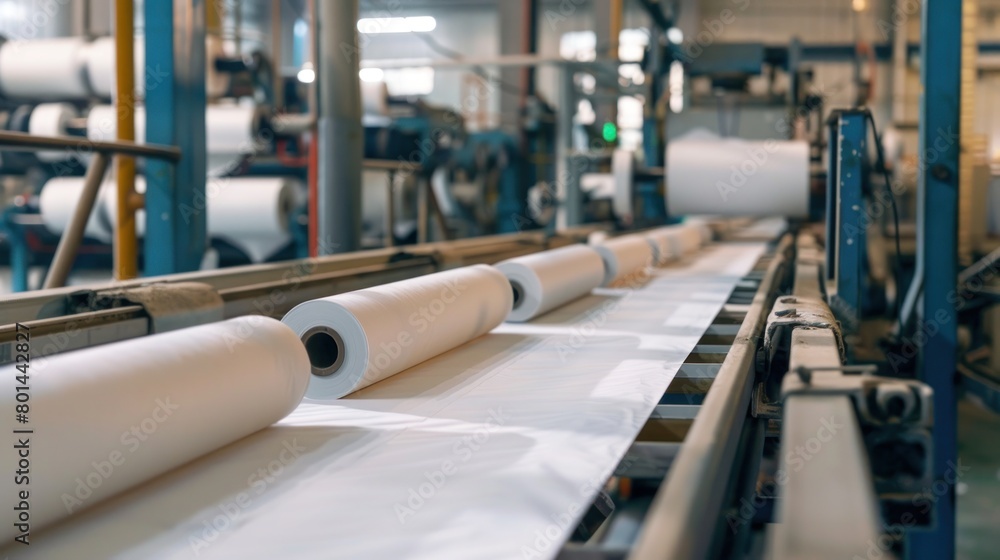 Fototapeta premium Conveyor production of paper towels.