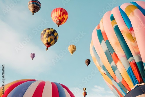 Whimsical hot air balloons scene 