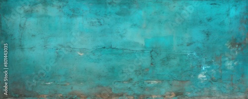 Turquoise wall texture rough background dark concrete floor old grunge background painted color stucco texture with copy space empty blank 
