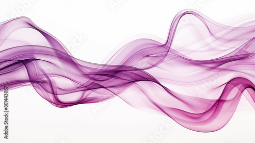 Mauve purple wave abstract, subtle and elegant mauve purple wave flowing on a white background.