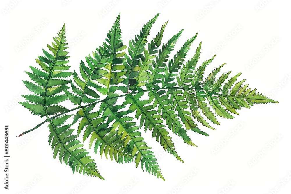 Vibrant illustration capturing the lush growth and delicate beauty of a blooming fern. Vibrant illustration capturing the lush growth and delicate beauty of a blooming fern.