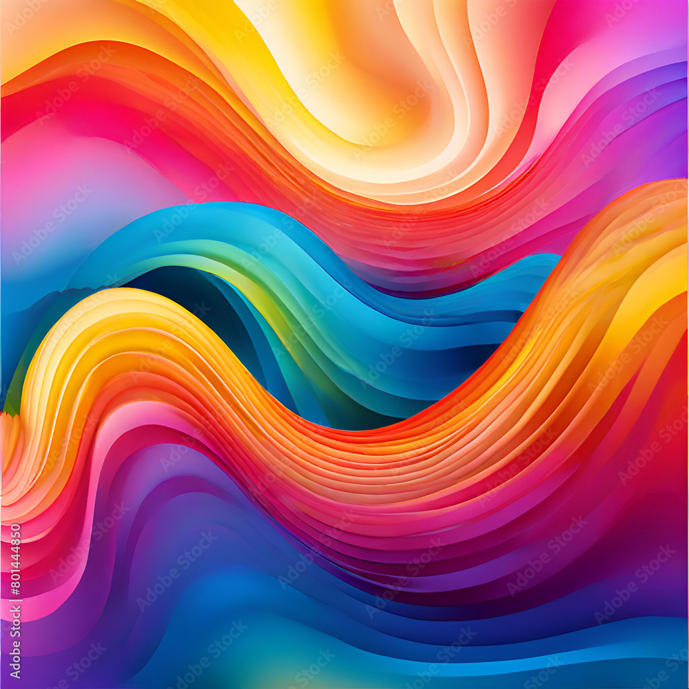 picturesque image of gradient abstract background of rainbow colored wavy stripes crea ,generate ai picturesque image of gradient abstract background of rainbow colored wavy stripes crea ,generate ai
