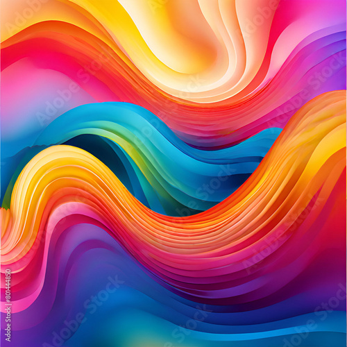 picturesque image of gradient abstract background of rainbow colored wavy stripes crea ,generate ai
