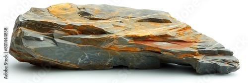 Gneiss, rock sample , on white background photo