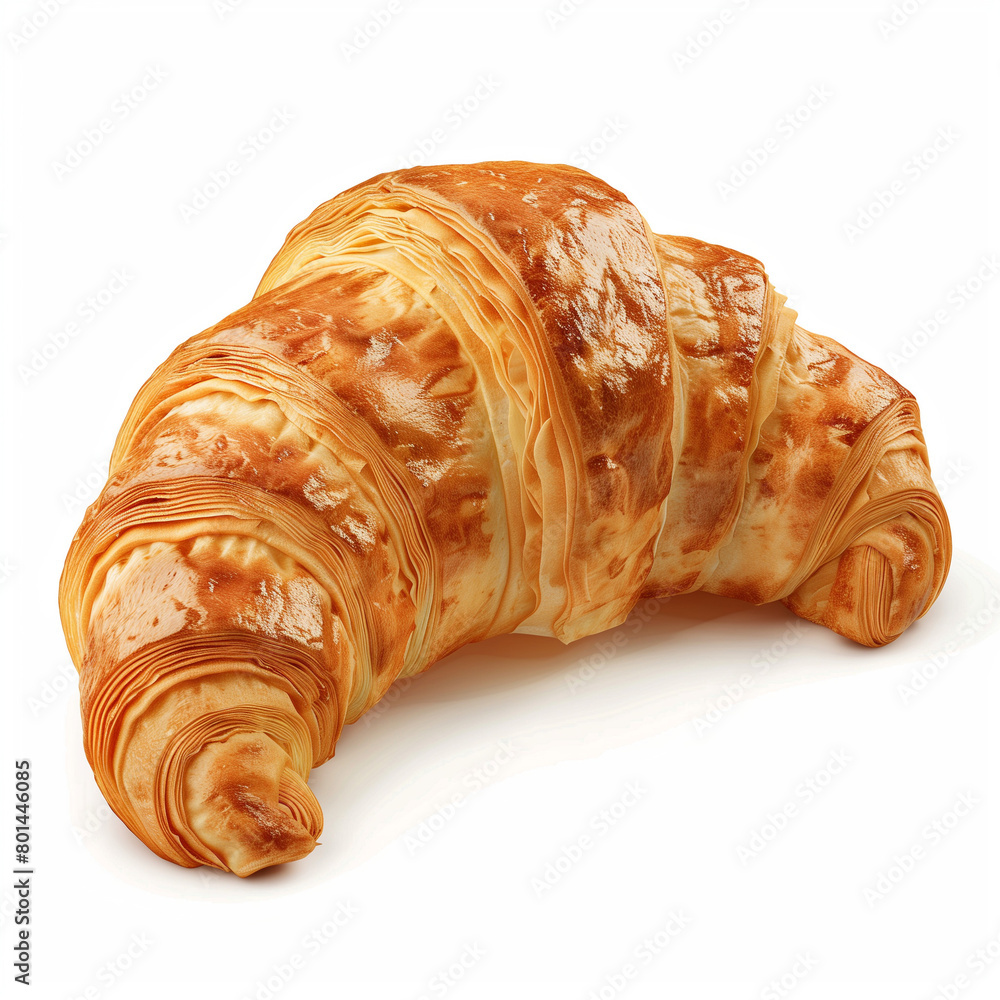 crispy fresh croissant isolated on white background crispy fresh croissant isolated on white background