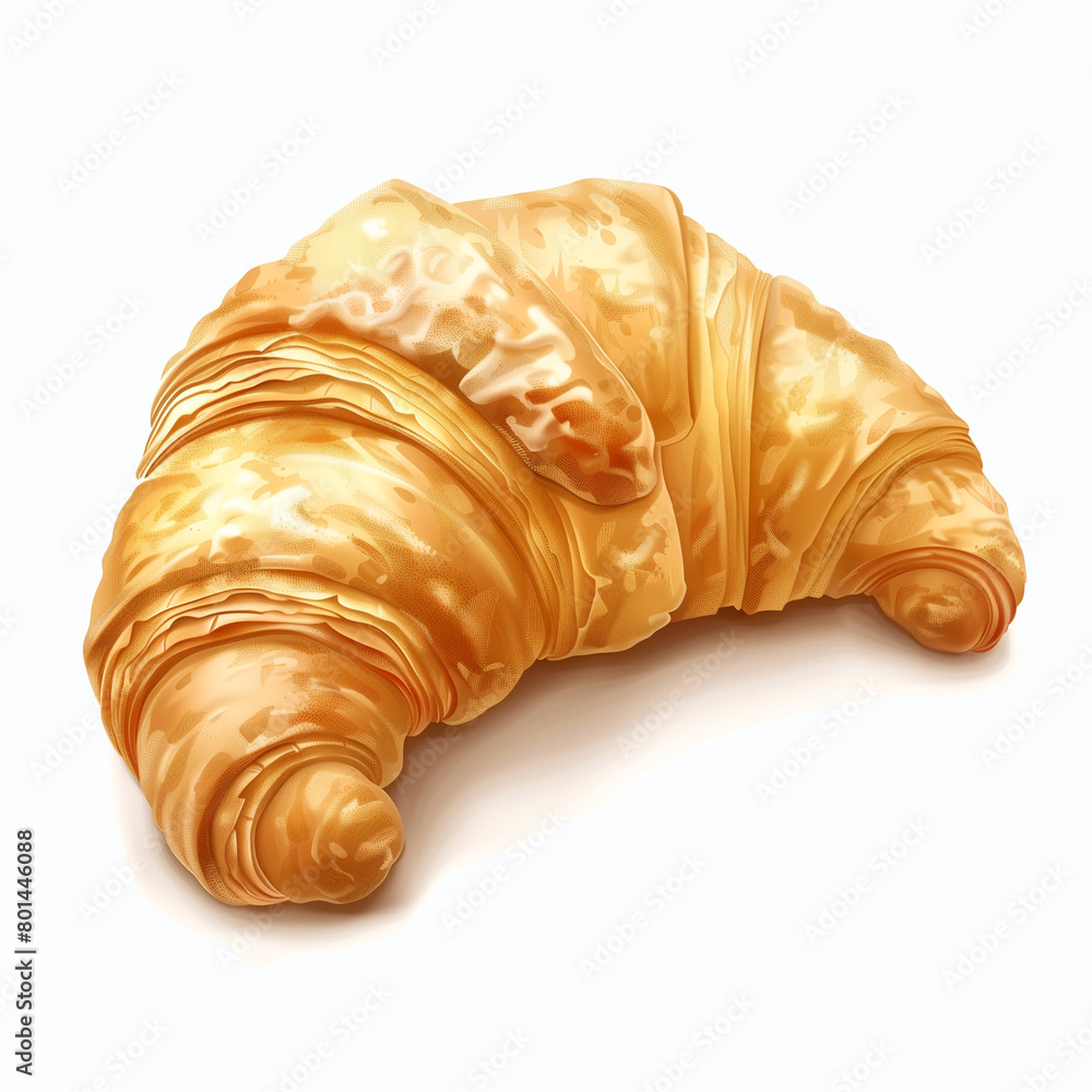 crispy fresh croissant isolated on white background crispy fresh croissant isolated on white background