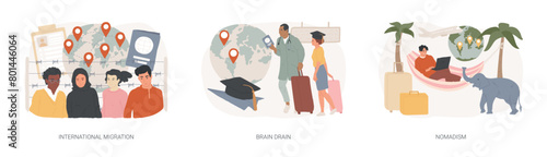 Human capital isolated concept vector illustration set.