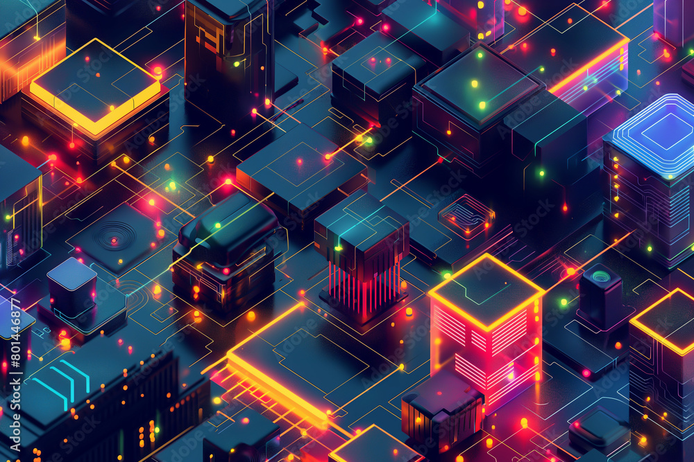 abstract geometric background with colorful neon lights. abstract geometric background with colorful neon lights.