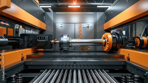 Colorful Gear Fabrication Machine A D Rendered Showcase of Advanced Manufacturing Technology