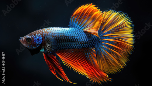 Beautiful male betta fish. Created with AI