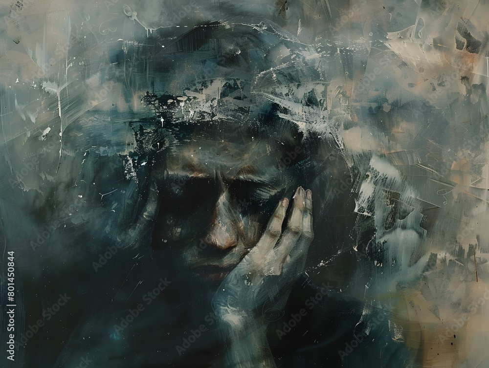 Solitary Struggle A Portrait of Internal Conflict and Emotional Turmoil Solitary Struggle A Portrait of Internal Conflict and Emotional Turmoil