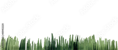 Vector grass in flat style. Grass skeleton with texture paint, watercolor. Creative element. Summer, spring, natural decor.